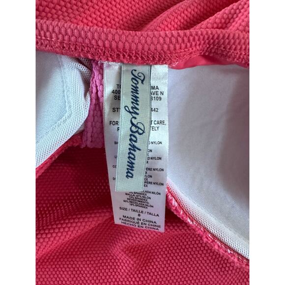 Tommy Bahama Pink Orange Colorblock 1 Piece Swim Suit 8 EUC one piece swimsuit - Picture 4 of 6